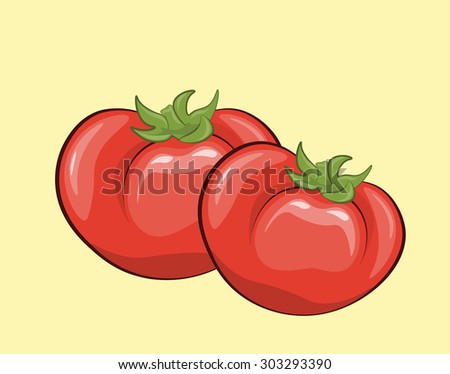 Red tomatoes. Vector