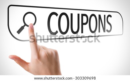 Coupons written in search bar