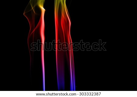 Abstract color smoke on black background, smoke background,colorful ink background,blue,red,yellow, beautiful smoke