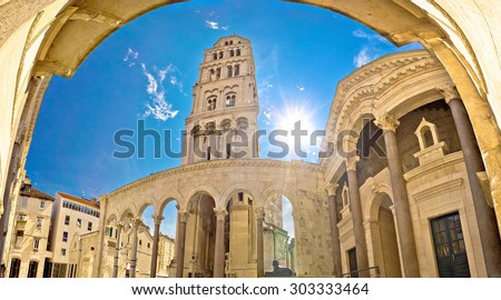 Split historic Peristil UNESCO world heritage site, Dalmatia, Croatia Royalty-Free Stock Photo #303333464