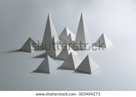 Geometric origami background.High key.