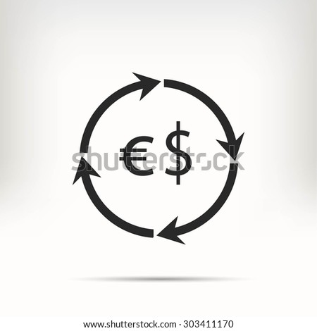 Currency exchange sign icon