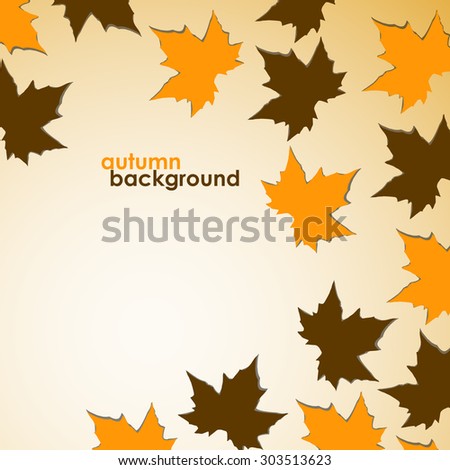 Autumn background of maple leaves. Colorful vector image. Eps 10 