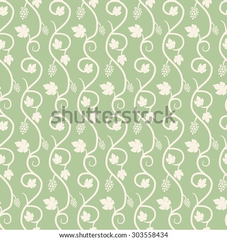 Chain of grape ivy seamless pattern. floral background.