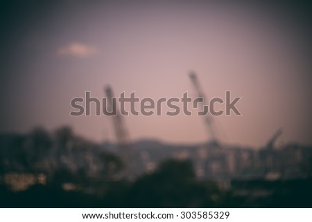 City in bokeh with vintage color tone tuned for background
