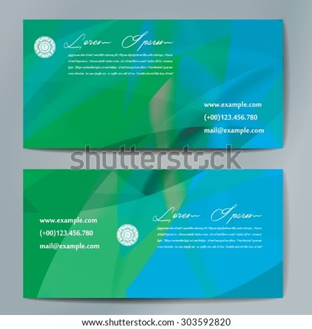 Stylish business cards with colorful wavy stripes. Vector illustrations. 5 x 9 cm size.