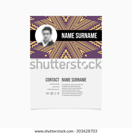 Business Card Template. Geometric Pattern Background