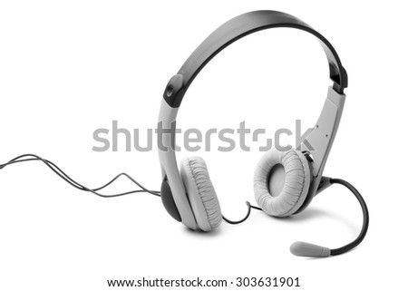Headset on white background