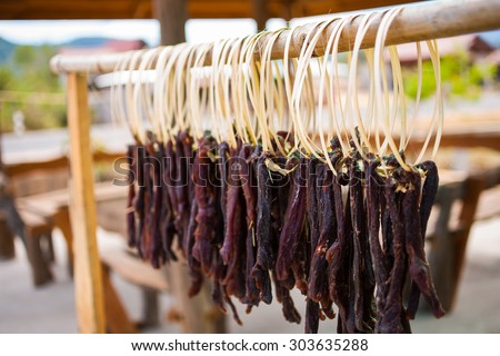 dry beef, thai style Royalty-Free Stock Photo #303635288
