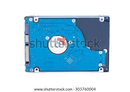 internal hard drive computer isolated on white background