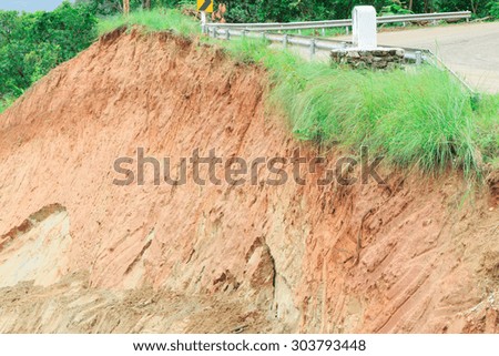 landslide along the road
