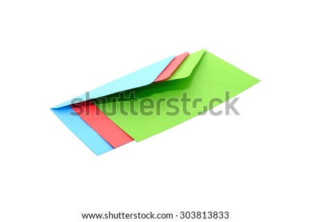 Colorful envelope on a white background.
