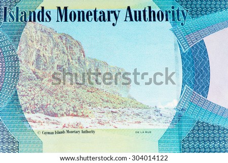 1 Cayman Islands dollar bank note, the national currency of the Cayman Islands
