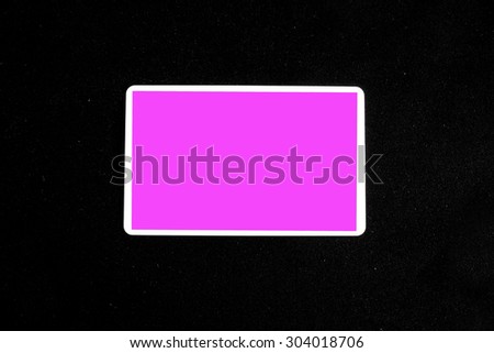 Pink business card frame on black backgrounds