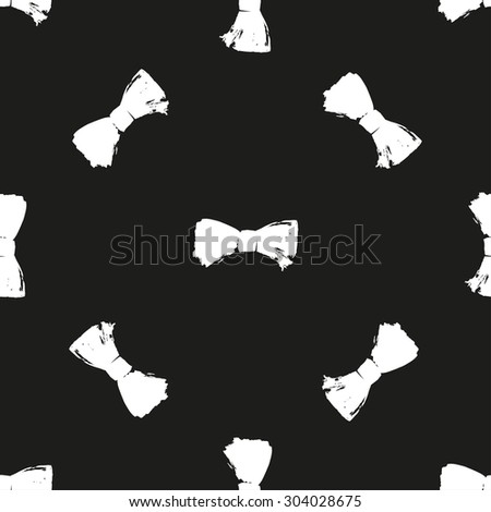 Seamless pattern with bow tie. Hand painted background.