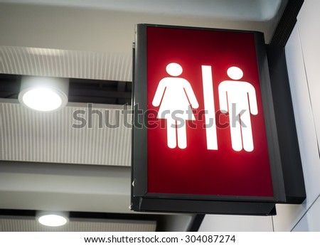  Man Woman Washroom Toilet Sign