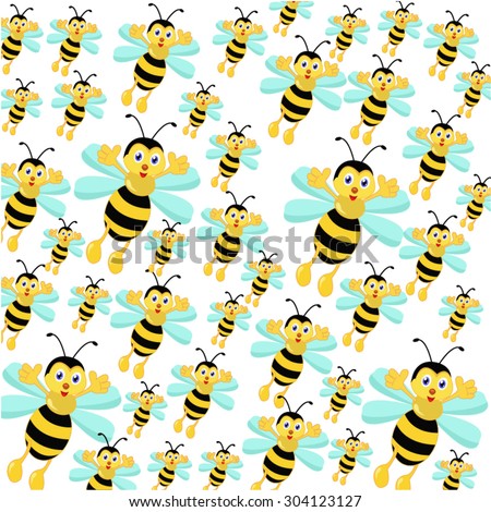 Little Bee Pattern Vector illustration