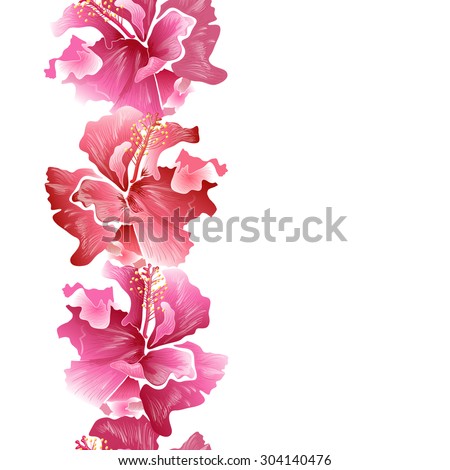 Hibiscus flower - surfing and tropical symbol, vector illustration