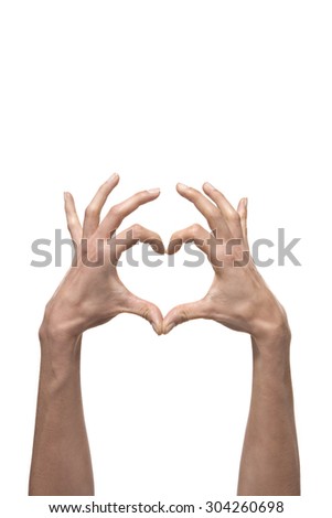 Hand Sign. Heart shaped with fingers.