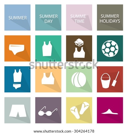Illustration Collection of Summer Season Icons, The Hottest of The Four Temperate Seasons.
