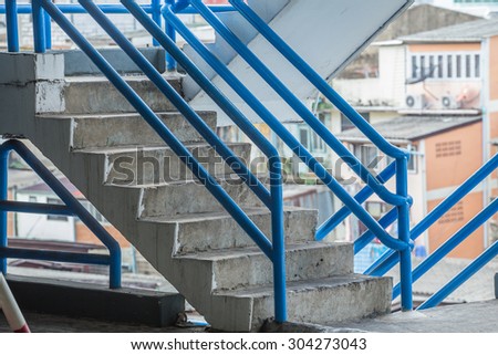 Stairwell in shopping mall modern building