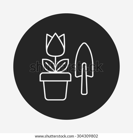 Potted plants line icon 