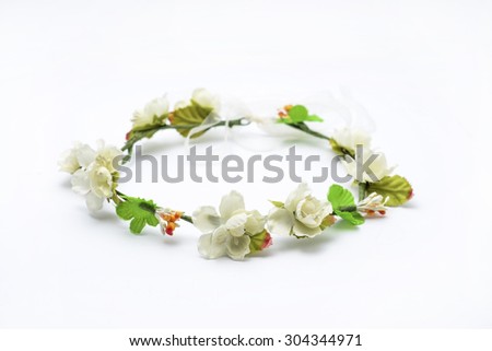 wreath with  flowers isolated on white