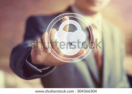 Button web lock security online business icon