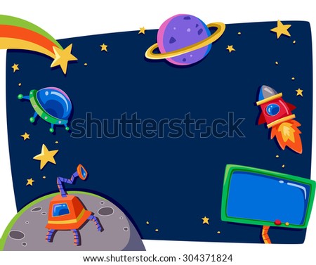Frame Illustration Featuring Planets in Outer Space