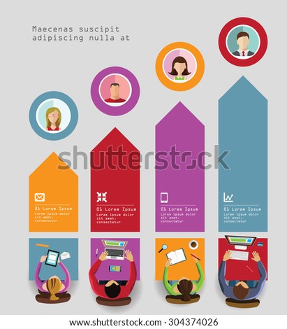 Infographics Element -  Top View on Chart with People. Vector illustration.