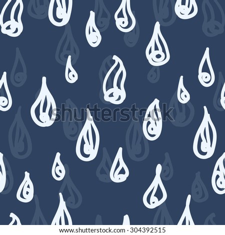 Vector illustration rain. Seamless pattern raindrop.
