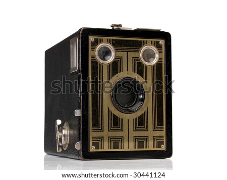 Vintage camera. Retro revival series with clipping path