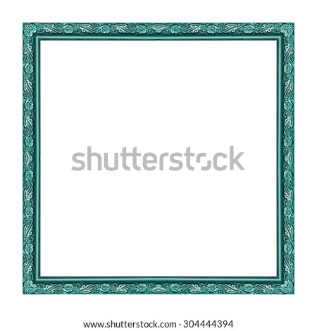 Frame wooden Antique Carved pattern isolated on a white background.