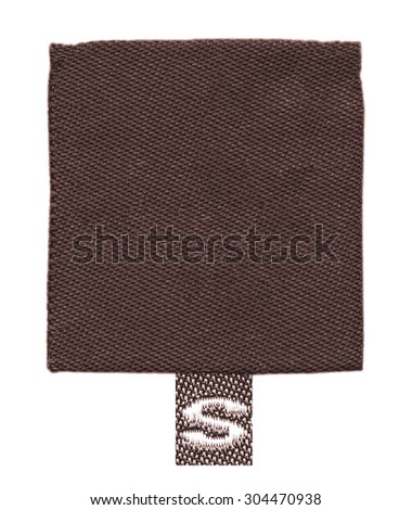 brown textile label on isolated on white background 