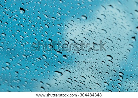 fresh background of water drops on glass surface, shallow dof