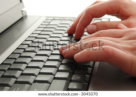 Female working with laptop Royalty-Free Stock Photo #3045070