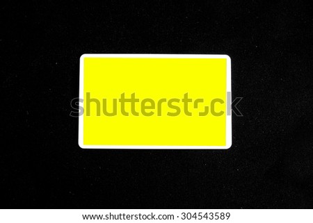 Yellow business card frame on black backgrounds