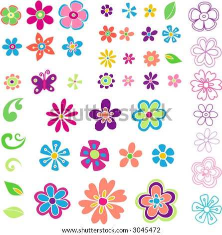 Lots of Flowers- Vector Illustration