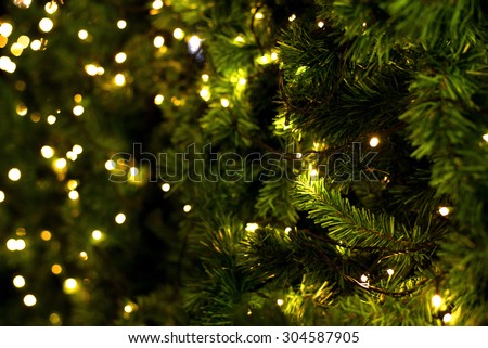 christmas tree on blurred background