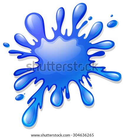 Blue color splash on white illustration