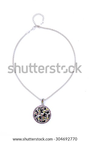 medallion with precious stones isolated on white
