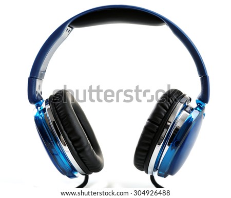 Modern headphones isolated on white