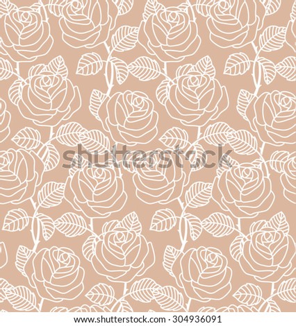 Vintage rose seamless pattern. Retro fabric background. Vector illustration. 