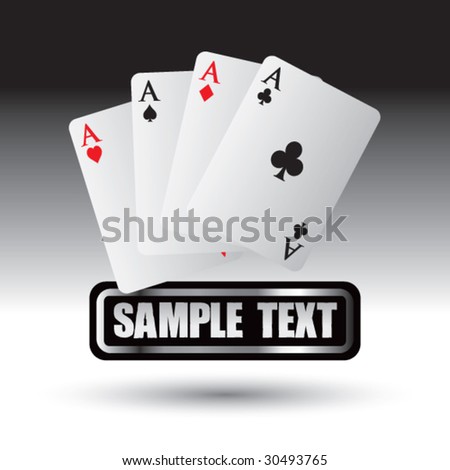 playing cards on nameplate