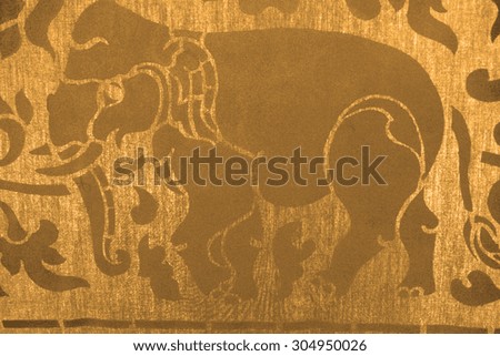 Elephant on cotton fabrics in nice colors for background.