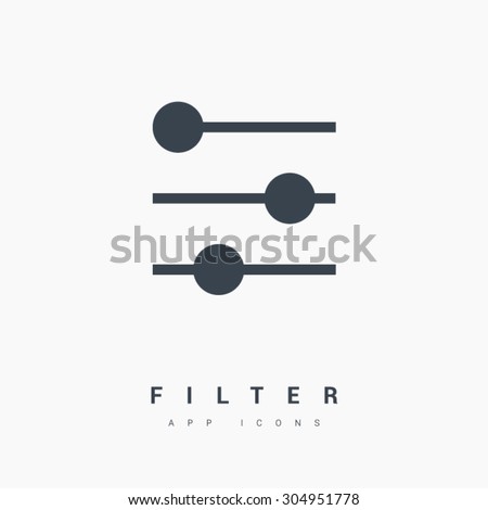 Filter control settings isolated minimal icon in black and white colors. Line vector icon for websites and mobile minimalistic flat design. Modern trend concept design style illustration symbol Royalty-Free Stock Photo #304951778