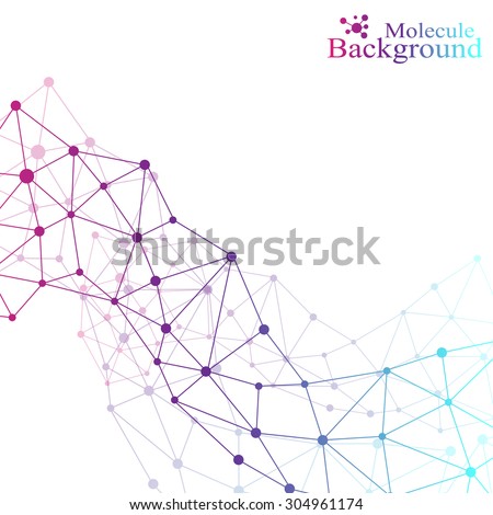 Graphic background  molecule and communication. Colorful  Dots with connections for your design. Vector illustration Royalty-Free Stock Photo #304961174