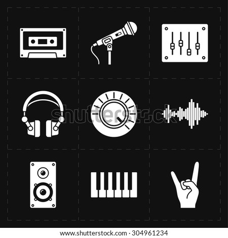 9 universal flat music icons