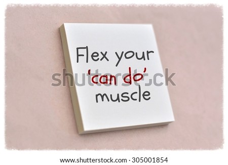Text flex your can do muscle on the short note texture background