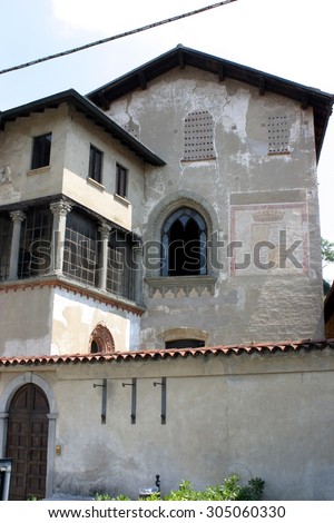 Castiglione Olona, Varese, Italy: view of Palazzo Branda, Italian Historical Monument, from XVI century